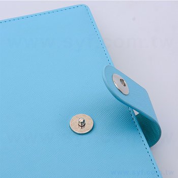 25K簡約十字紋工商日誌-Tiffany藍綠色磁扣活頁筆記本-可訂製內頁及客製化加印LOGO_3