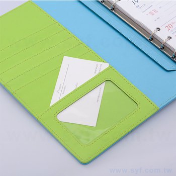25K簡約十字紋工商日誌-Tiffany藍綠色磁扣活頁筆記本-可訂製內頁及客製化加印LOGO_5