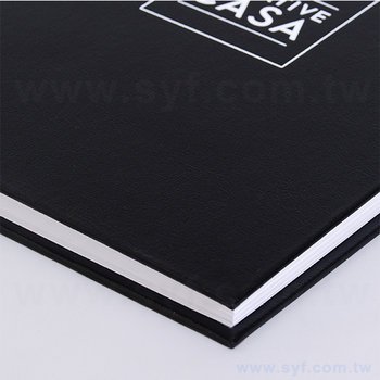 筆記本-尺寸25K黑色柔紋皮精裝-封面燙印+內頁模造紙-客製化記事本_6