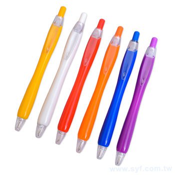 廣告環保筆-塑膠小曲線筆管造型禮品-單色原子筆-六款筆桿可選-採購客製印刷贈品筆_0