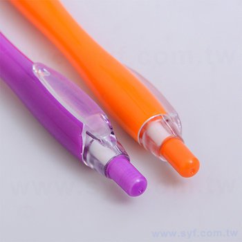 廣告環保筆-塑膠小曲線筆管造型禮品-單色原子筆-六款筆桿可選-採購客製印刷贈品筆_4