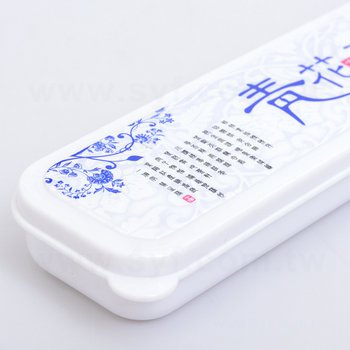 不鏽鋼餐具2件組-筷.青花瓷柄匙-附小麥收納盒_2