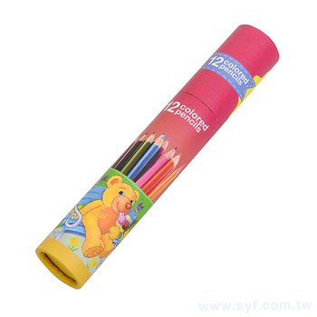12色長彩色鉛筆-紙圓筒廣告印刷禮品-環保廣告筆-客製印刷贈品筆_0