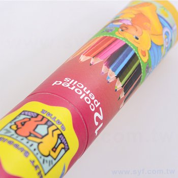 12色長彩色鉛筆-紙圓筒廣告印刷禮品-環保廣告筆-客製印刷贈品筆_1