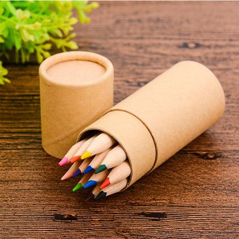 12色短彩色鉛筆-紙圓筒廣告單色印刷禮品-環保廣告筆-客製印刷贈品筆_5