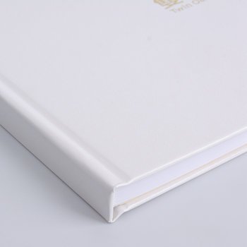 筆記本-尺寸25K白色柔紋皮精裝-封面燙印+內頁雪白道林-客製化記事本_3