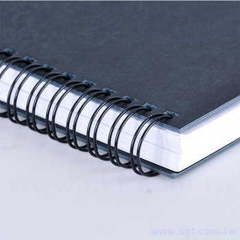 黑卡燙銀環裝筆記本-上翻式線圈記事本-可訂製內頁及客製化加印LOGO_4
