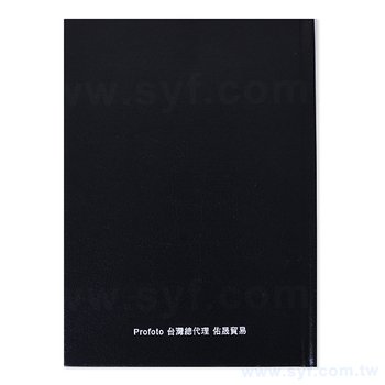 筆記本-尺寸25K黑色柔紋皮精裝-封面燙印+內頁模造紙-客製化記事本_3
