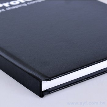 筆記本-尺寸25K黑色柔紋皮精裝-封面燙印+內頁模造紙-客製化記事本_6