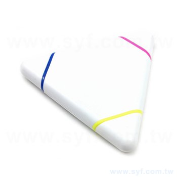 三角造型三色螢光筆-開蓋式螢光筆-可客製化印刷logo_0