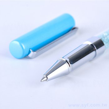 廣告水晶金屬筆-開蓋式白桿原子筆_1