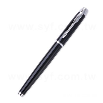 廣告金屬中性筆-開蓋式亮黑筆桿原子筆-採購批發製作贈品筆_0