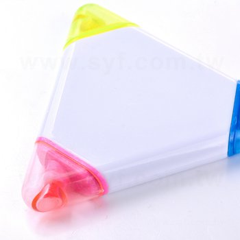三角造型三色螢光筆廣告筆-開蓋式螢光筆_2