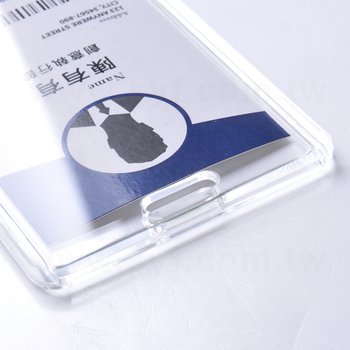 精品款2片IC卡壓克力材質識別證套-豎式5.4x8.5cm-公司訂製旅展印刷-客製化配件推薦-批發證件帶印刷_2