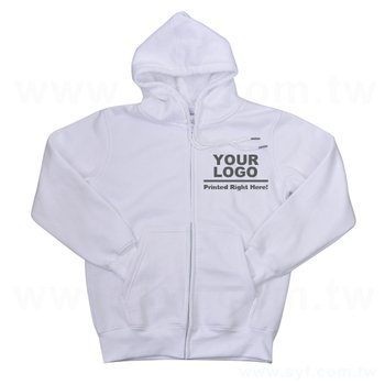 長袖CVC連帽拉鍊外套-可客製化衣服訂作/印刷企業LOGO或宣傳標語_0