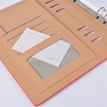 25K時尚皮紋工商日誌-翻開式活頁筆記本-可訂製內頁及客製化加印LOGO_5