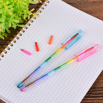 色鉛筆-彩虹11色筆芯環保禮品-透明筆管替換式廣告筆_4