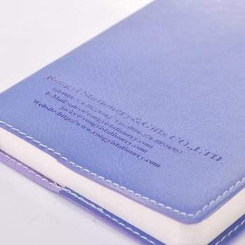 時尚壓紋工商日誌-尺寸10.5x15cm直式PU筆記本-可訂製內頁及客製化加印LOGO-藍紫_2
