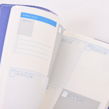 時尚壓紋工商日誌-尺寸10.5x15cm直式PU筆記本-可訂製內頁及客製化加印LOGO-藍紫_4