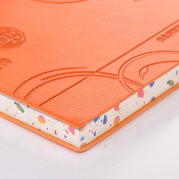 時尚壓紋工商日誌-尺寸10.5x15cm直式PU筆記本-可訂製內頁及客製化加印LOGO-橘_3
