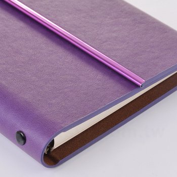 48K質感時尚紫工商日誌-三折式磁扣活頁筆記本-可訂製內頁及加印LOGO_3