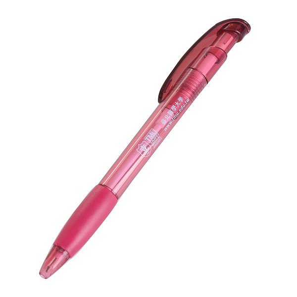 廣告筆-造型防滑白透明桿單色原子筆_3