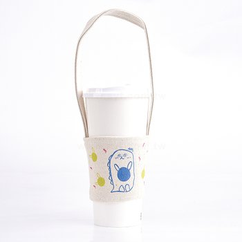 飲料杯套-原色帆布飲料杯套-可客製化印刷LOGO_1