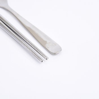 不鏽鋼餐具3件組-筷.匙.筷架-附潛水布拉鍊收納袋_2