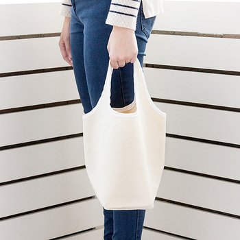 錐型帆布包-W21xH23cm小帆布袋-單面單色手挽包(最低單價)_2