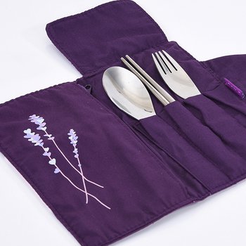 不鏽鋼餐具3件組-筷.叉.匙(魚尾型款)-附綁帶布套收納袋_1