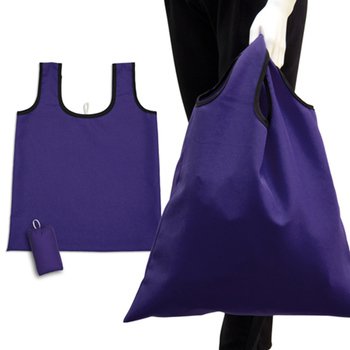 手提摺疊環保袋-150D斜紋布/可選色-單面單色印刷購物袋(附小收納袋)_7