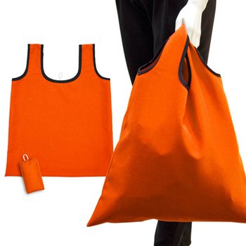 手提摺疊環保袋-150D斜紋布/可選色-單面單色印刷購物袋(附小收納袋)_2