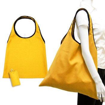 肩揹摺疊環保袋-150D斜紋布/可選色-單面單色印刷購物袋(附小收納袋)_8