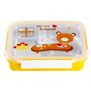 矽膠不鏽鋼兒童餐盒-4格餐盒_1