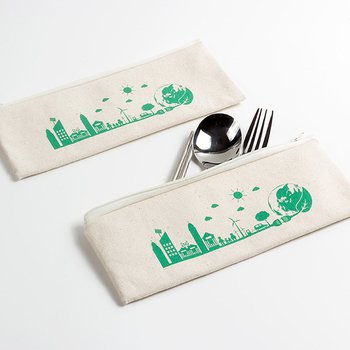 拉鍊餐具袋-本白帆胚布-單面單色印刷_1