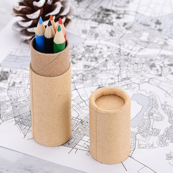 5色色鉛筆-紙圓筒廣告單色印刷禮品-環保廣告筆-客製印刷贈品筆_3