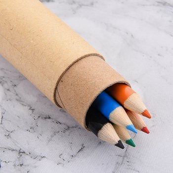 5色色鉛筆-紙圓筒廣告單色印刷禮品-環保廣告筆-客製印刷贈品筆_2