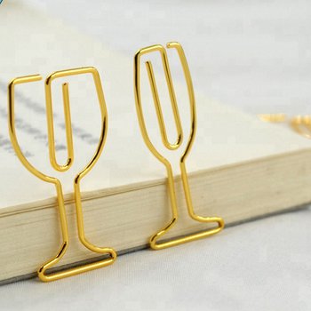 酒杯造型金色迴紋針-可客製化造型 _0