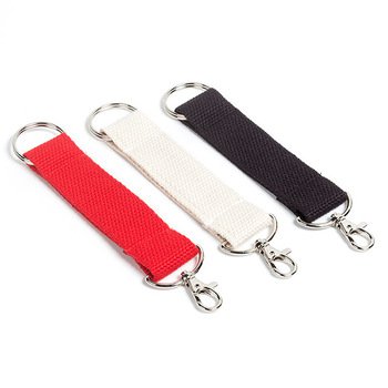 編織帶鑰匙圈-雙頭扣環W3xH12cm短編織帶/可選色-單面單色印刷_0