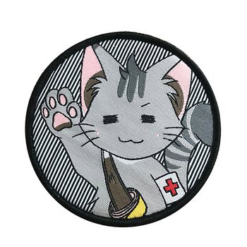 貓徽標刺繡布貼_0