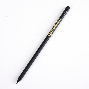黑木鉛筆單色印刷-消光黑筆桿附橡皮擦頭-採購批發製作贈品筆_5
