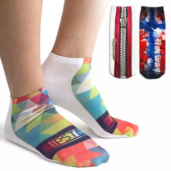 單色短筒襪-M號 彈性纖維-單面彩色印刷_0