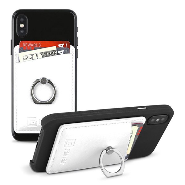 RFID皮革手機背貼卡套-附手機架_4