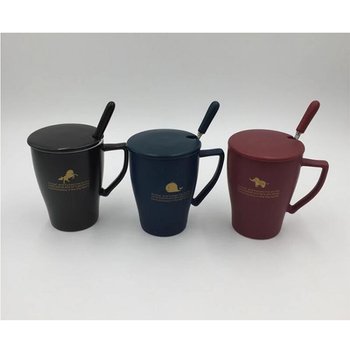 陶瓷把手咖啡杯-附蓋子湯匙-可客製化印刷LOGO_0