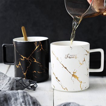 陶瓷咖啡杯-霧面大理石-可客製化印刷LOGO_2