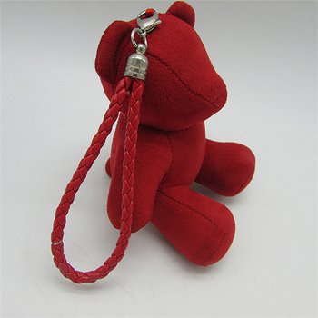 玩偶-10cm泰迪熊編織繩吊飾鑰匙圈-可客製化印刷logo_1