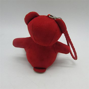 玩偶-10cm泰迪熊編織繩吊飾鑰匙圈-可客製化印刷logo_3