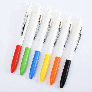 廣告筆-按壓式彩色筆管推薦禮品-6色單色原子筆-客製化贈品筆_0