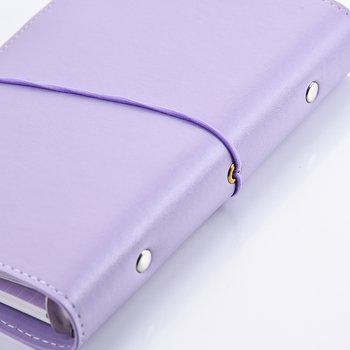 32K馬卡龍紫色工商日誌-綁帶PU皮革活頁筆記本-可訂製內頁及客製化加印LOGO_5