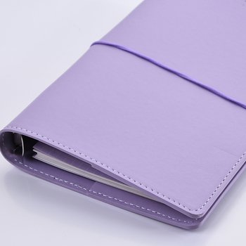 32K馬卡龍紫色工商日誌-綁帶PU皮革活頁筆記本-可訂製內頁及客製化加印LOGO_4